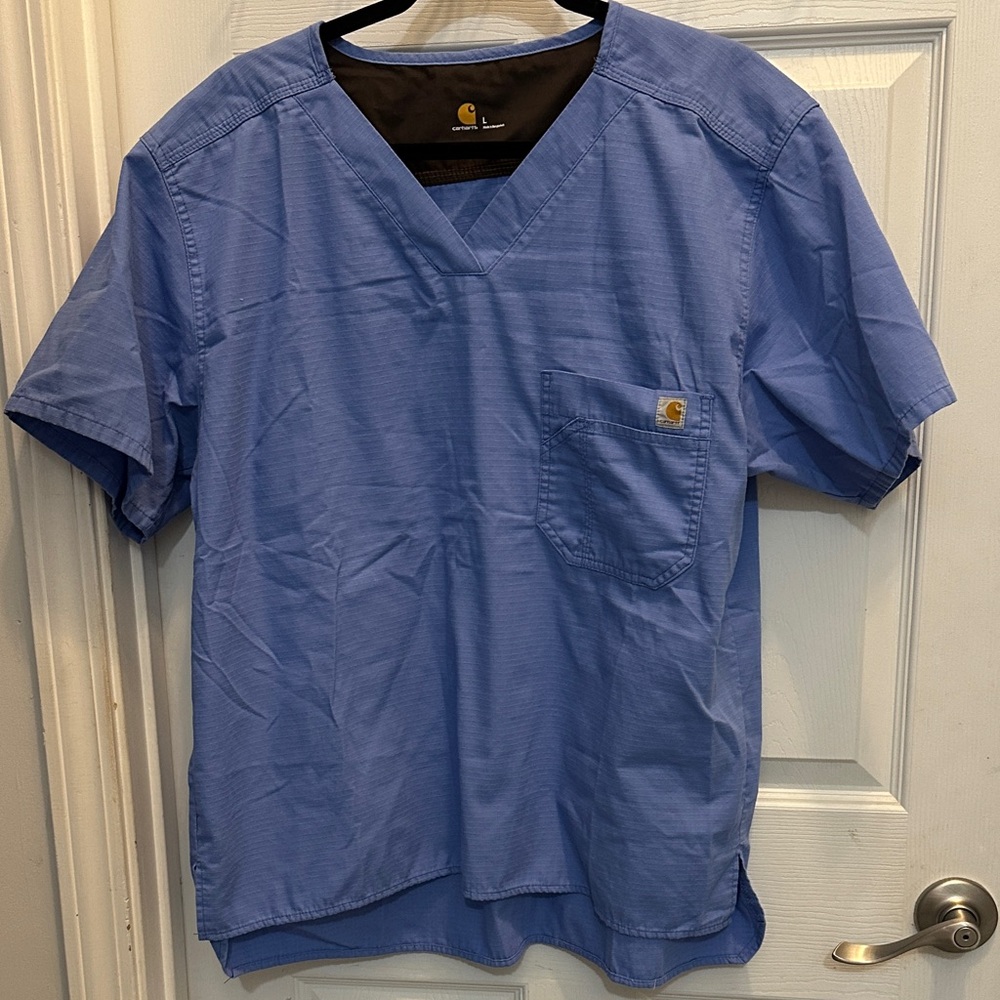 Carhartt Men's Short Sleeve Blue Scrub shirt Size Large